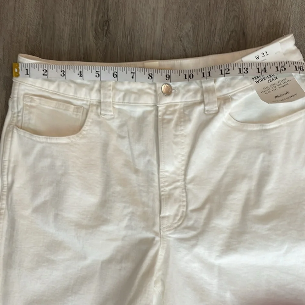 NWT NEW‎ | Madewell The Curvy Perfect Vintage Wide-Leg Crop Jean Tile White 31 - Picture 13 of 13